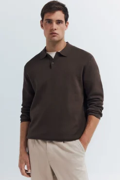 Springfield Camisolas-Camisola gola polo com botões cru