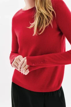 Caroll Camisolas-Camisola gola redonda 100% caxemira Vermelho