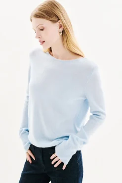 Caroll Camisolas-Camisola gola redonda 100% caxemira Azul