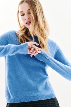 Caroll Camisolas-Camisola gola redonda 100% caxemira Azul