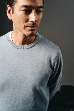 OOTO Camisolas-Camisola gola redonda algodão Azul