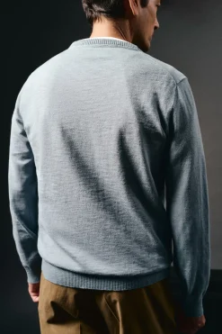 OOTO Camisolas-Camisola gola redonda algodão Azul