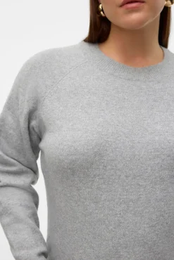 Vero Moda Curve Camisolas-Camisola grande de gola redonda Cinzento