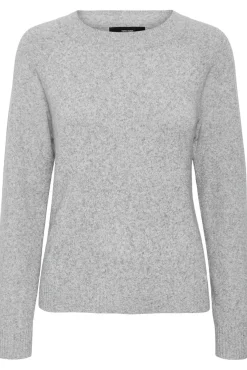 Vero Moda Curve Camisolas-Camisola grande de gola redonda Cinzento