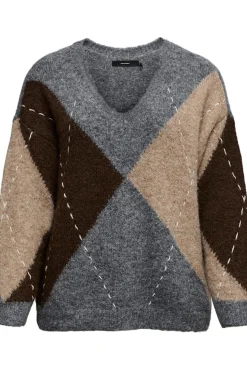 Vero Moda Curve Camisolas-Camisola grande em formato de diamante Cinzento