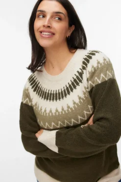 Vero Moda Curve Camisolas-Camisola grego tamanho grande Verde