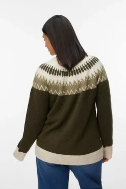 Vero Moda Curve Camisolas-Camisola grego tamanho grande Verde