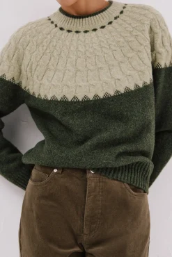 Cortefiel Camisolas-Camisola ilhós contraste Verde