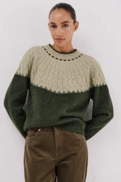 Cortefiel Camisolas-Camisola ilhós contraste Verde