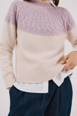 Cortefiel Camisolas-Camisola ilhós contraste Roxo