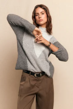 Slowlove Camisolas-Camisola intársia Cinzento