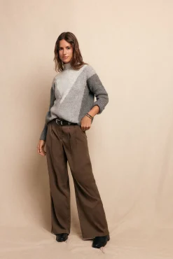 Slowlove Camisolas-Camisola intársia Cinzento