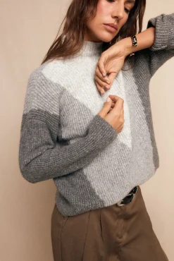 Slowlove Camisolas-Camisola intársia Cinzento