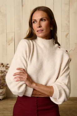 Polín Et Moi Camisolas-Camisola Irina com botões Ecru