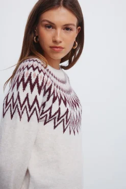 Springfield Sobretudos-Camisola jacquard com bordas vison