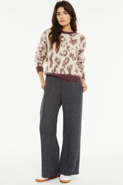 System Action Camisolas-Camisola jacquard com estampa animal bege