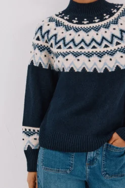 Cortefiel Camisolas-Camisola jacquard posicional. Azul