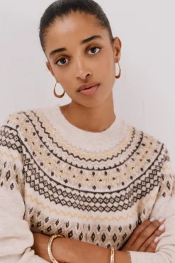 Cortefiel Camisolas-Camisola jacquard posicional Ecru