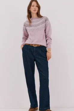 Cortefiel Camisolas-Camisola jacquard posicional Roxo