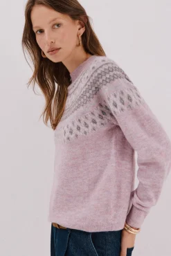 Cortefiel Camisolas-Camisola jacquard posicional Roxo