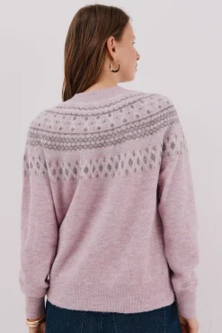 Cortefiel Camisolas-Camisola jacquard posicional Roxo