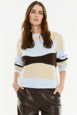 System Action Camisolas-Camisola jacquard tricolor azul