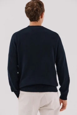 Cortefiel Camisolas-Camisola lã de carneiro gola redonda Azul