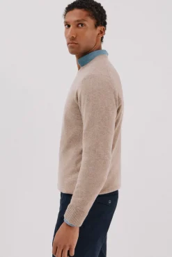 Cortefiel Camisolas-Camisola lã de carneiro gola redonda Castanho