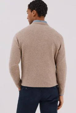 Cortefiel Camisolas-Camisola lã de carneiro gola redonda Castanho