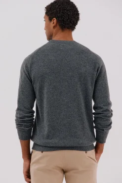 Cortefiel Camisolas-Camisola lã de carneiro gola redonda Cinzento