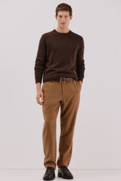 Cortefiel Camisolas-Camisola lã de carneiro gola redonda Castanho