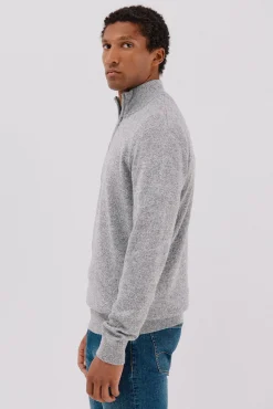 Cortefiel Camisolas-Camisola lã torçal gola fecho-éclair Cinzento
