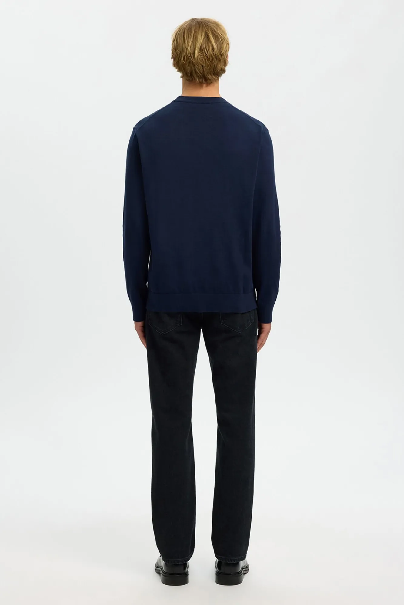 Selected Camisolas-Camisola leve 100% algodão orgânico Azul