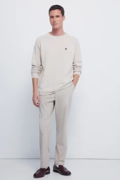 Springfield Camisolas-Camisola liso de gola alta bege