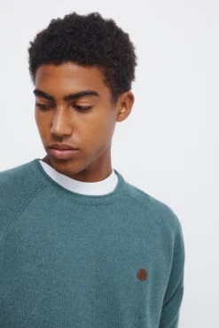 Springfield Camisolas-Camisola liso de gola alta azul