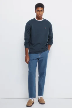 Springfield Camisolas-Camisola liso de gola alta azul