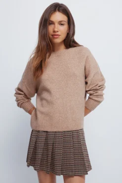 Springfield Camisolas-Camisola liso de gola redonda cru