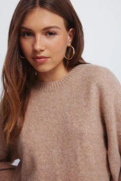 Springfield Camisolas-Camisola liso de gola redonda cru