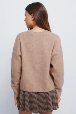 Springfield Camisolas-Camisola liso de gola redonda cru