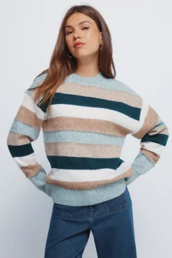 Springfield Camisolas-Camisola listrado multicolorido em relevo verde