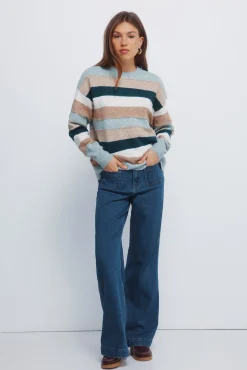 Springfield Camisolas-Camisola listrado multicolorido em relevo verde