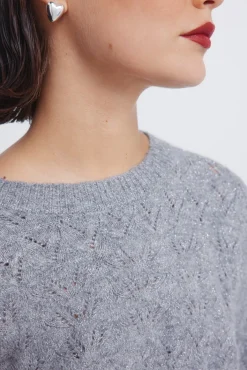 Springfield Camisolas-Camisola lurex pointelle cinzento