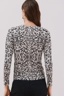 Cortefiel Camisolas-Camisola malha estampada Preto