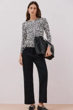 Cortefiel Camisolas-Camisola malha estampada Preto