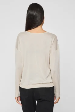 Vila Camisolas-Camisola malha fina Ecru