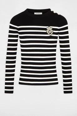 Morgan Camisolas-Camisola manga comprida com riscas Preto