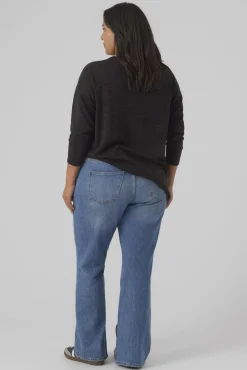 Vero Moda Curve T-Shirts-Camisola manga comprida talha grande Preto