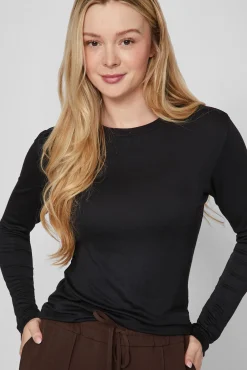 Vila T-Shirts-Camisola manga comprida térmica Preto