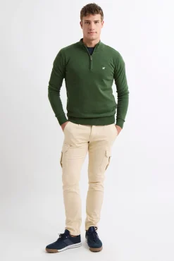 Williot Camisolas-Camisola Meia Fecho-Éclair Verde