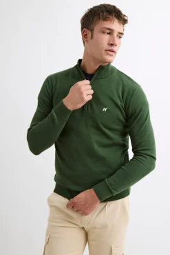 Williot Camisolas-Camisola Meia Fecho-Éclair Verde